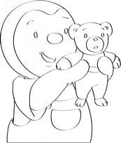 coloriage t choupi et son doudou